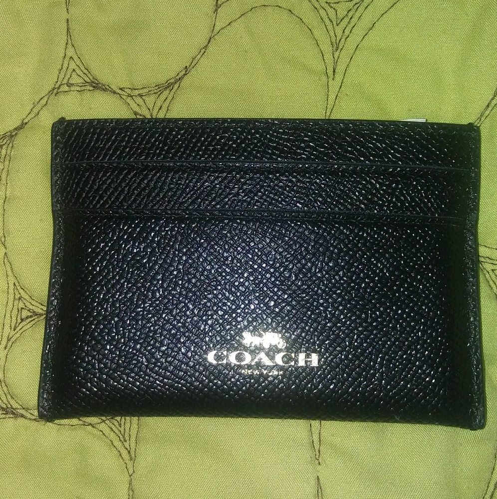 Coach leather card holder
